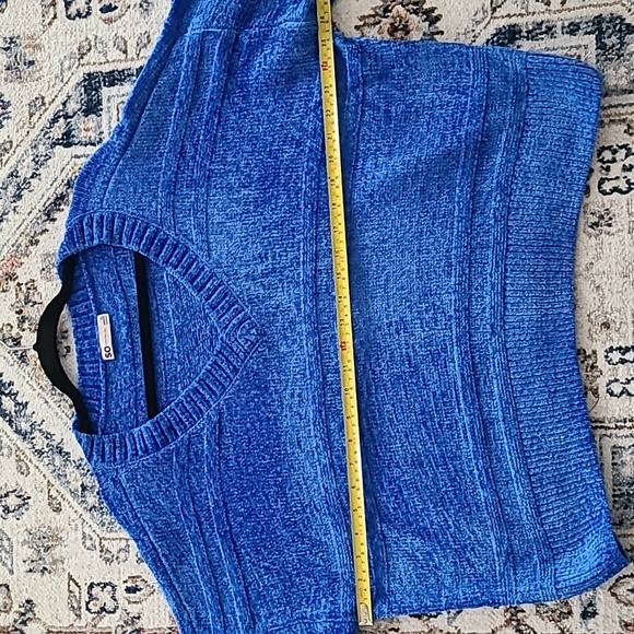 SO BRAND WOMENS JUNIOR CHENILLE BLUE V-NECK PULLOVER SWEATER SIZE XL - Picture 11 of 16